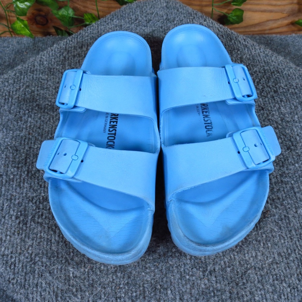 Birkenstock Arizona EVA Womens Slide Sandals Sz 8 Beach Pool Sky Blue Waterproof - Picture 2 of 6